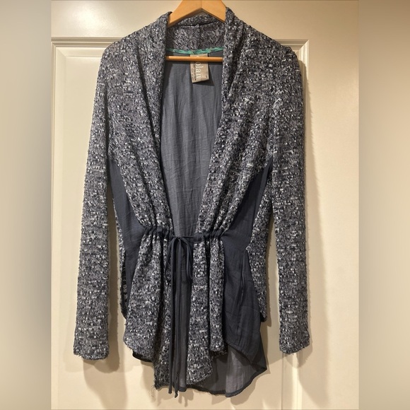 Anthropologie Dolan Layered Heathered Knit Anorak Cardigan SZ Small - Picture 3 of 10